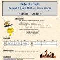 F�te du club - Samedi 11 juin 2016